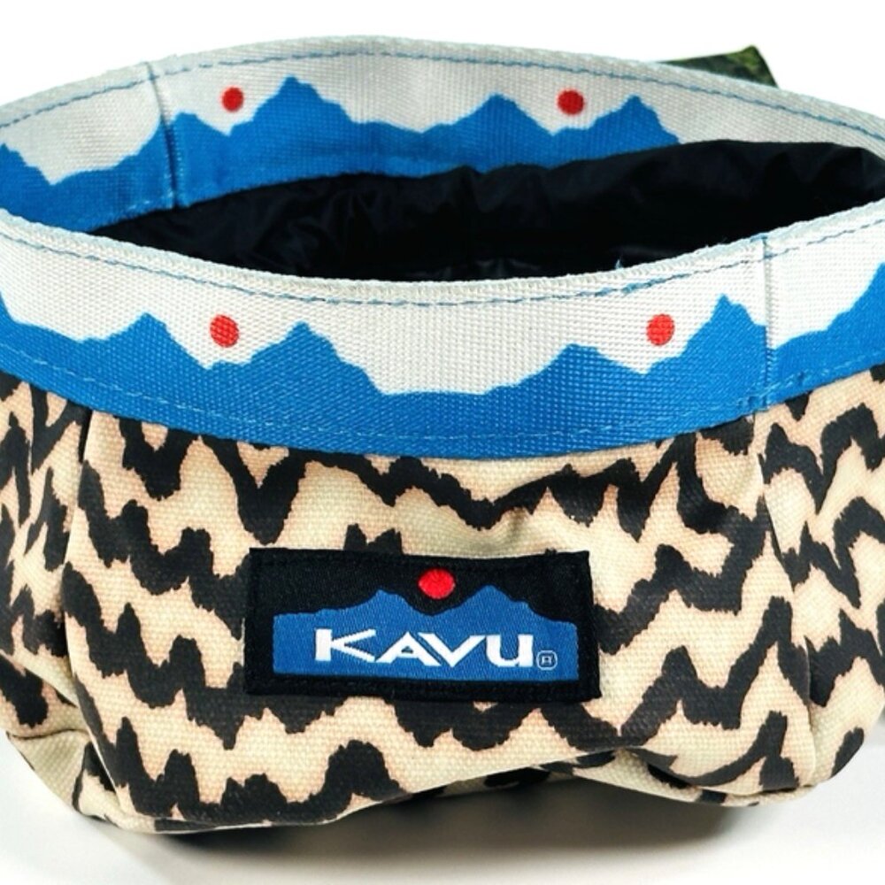 KAVU Buddy Bowl O/S "Natural Beats" Pattern Hiking Dog Pet Bowl Small - NEW!